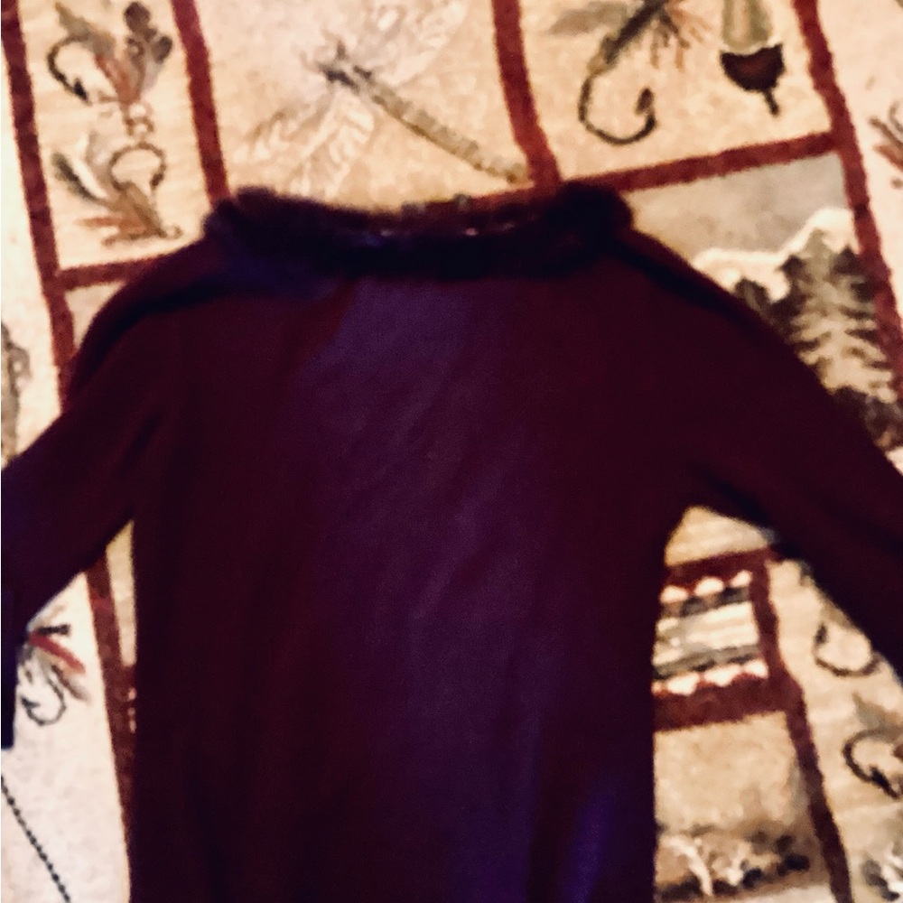 🍆  Michelle Nicole EggPlant Sweater FUR BOAT Neck  CLASSIC FIND Sz M/Lg